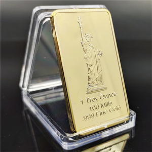 Lingote de barra de lingote revestido de oro de 1 oz, moneda conmemorativa de la Estatua de la <span class=keywords><strong>libertad</strong></span> americana - Product Image 4