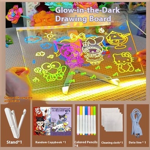 <span class=keywords><strong>Tableau</strong></span> d'écriture en <span class=keywords><strong>acrylique</strong></span> Transparent pour enfants bricolage bloc-notes lumineux pour la <span class=keywords><strong>peinture</strong></span> écriture décrochage affichage Message lumineux jouet - Product Image 6