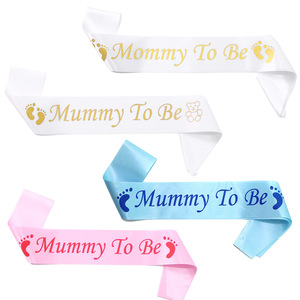 Party Dots Mommy <strong>Mum</strong> <strong>to</strong> <strong>Be</strong> Sash Baby Boy Girl Baby Shower Decoration Sash Newborn Party Decoration Etiquette Belt - Product Image 2