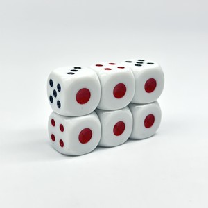 Dés de Mahjong pour personnes âgées, 25 mm, en acrylique, à angle droit, à coins arrondis, à points rouges et noirs, modèle Shenzhen, pour tables de jeu - Product Image 1
