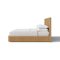 Ensemble de lit Ferly de luxe moderne en bois de noyer, cadre de lit plateforme minimaliste, mobilier d'intérieur contemporain