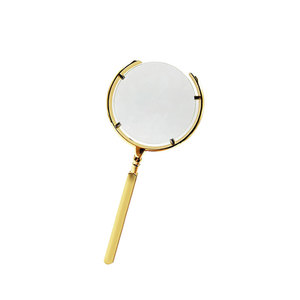 Crescent Shaped Metal Handheld Magnifier 75 Mm Glass Lens For Reading Books And Newspapers Jewelry Appraisal - Product Image 3