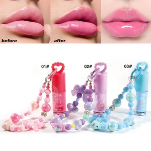 Gloss à lèvres liquide 5g en gros, chaîne de perles, changement de couleur, transparent, lumineux, maquillage pour les lèvres, hydratant, gloss repulpant pour les lèvres - Product Image 3