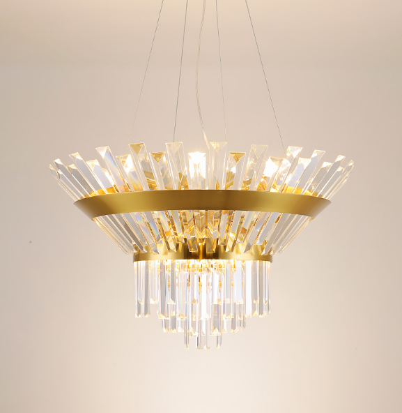 contemporary round  modern gold pendant hanging lighting fixture decoration k9 crystal chandelier luxury