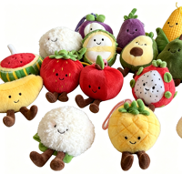 Porte-clés en peluche mini figurine de fruits et légumes, pendentif de sac à dos, jouet pour machine à griffes, cadeau d'anniversaire pour enfants, OEM disponible