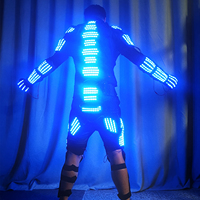 Costume de scène lumineux LED pour performance, tenue de danse pour boîte de nuit, club de danse, fête, en polyester, unisexe, adulte