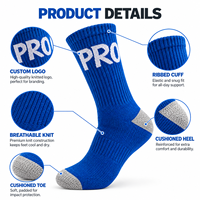Chaussettes de sport personnalisées OEM ODM avec logo, faible MOQ, chaussettes athlétiques côtelées avec bout et talon contrastants pour l'entraînement de basketball et de football