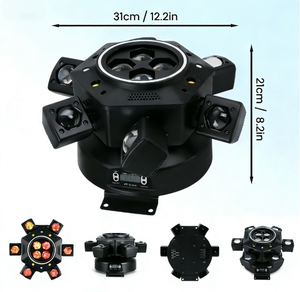 Lumière <span class=keywords><strong>de</strong></span> scène mobile à tête mobile à télécommande 120W, 6 bras LED, tête mobile DMX, éclairage d'effets <span class=keywords><strong>de</strong></span> scène RGBW complet pour discothèque, soirées en boîte <span class=keywords><strong>de</strong></span> <span class=keywords><strong>nuit</strong></span> - Product Image 2