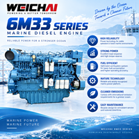 Moteur diesel marin WEICHAI 6M33C500-15 368 kW 493 CV, moteur de propulsion 6 cylindres turbocompressé de 19,6 L pour bateau de travail