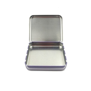 Boîte en métal carrée à charnière pour menthes, petite boîte en fer blanc imprimée, fabriquée en Chine - Product Image 4