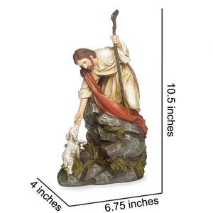 Figura Decorativa Navideña de Resina, Hecha a Mano, Realista, Pintada a Mano, Religiosa, Católica, de Jesucristo y Ángel - Product Image 4
