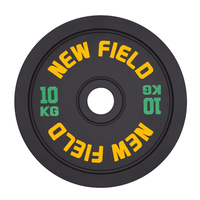 Plaques de poids professionnelles Powerlifting en acier calibré avec surface de revêtement en poudre noire pour organisateur de compétition de gymnastique