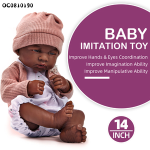 Muñeca reborn de silicona negra de 14 pulgadas para bebé, bebé real - Product Image 3