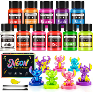 Pigmento Fluorescente <span class=keywords><strong>de</strong></span> Neón <span class=keywords><strong>de</strong></span> 12 <span class=keywords><strong>Colores</strong></span>, Botella <span class=keywords><strong>de</strong></span> 20 ml, Soluble en Agua y Aceite, Tinte Reactivo a los Rayos UV para Manualidades con Resina Epoxi, Impresión - Product Image 1