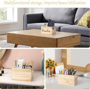 Soporte <span class=keywords><strong>de</strong></span> control remoto <span class=keywords><strong>de</strong></span> madera Beige clásico, 2 compartimentos, organizador <span class=keywords><strong>de</strong></span> control remoto <span class=keywords><strong>de</strong></span> TV, mesita <span class=keywords><strong>de</strong></span> noche, <span class=keywords><strong>caja</strong></span> <span class=keywords><strong>de</strong></span> Almacenamiento <span class=keywords><strong>de</strong></span> medios para mesa/uso <span class=keywords><strong>de</strong></span> cabecera - Product Image 4