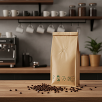 Sac en maille composite biodégradable 2025 en gros, personnalisé, réutilisable, refermable avec fermeture auto-adhésive, doté de PBAT pour l'emballage alimentaire