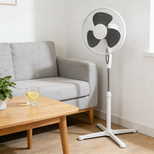 Ventilador de Pedestal <span class=keywords><strong>El</strong></span>éctrico de 16 Pulgadas, Base Cruzada, 3 Aspas, 3 Velocidades, 45W, Voltaje Amplio 110-240V, Para <span class=keywords><strong>el</strong></span> Hogar, Venta al Por Mayor - Product Image 1