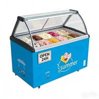 Vente directe d'usine, congélateur à glace à porte coulissante à double température, équipement de réfrigération alimentaire, produit de supermarché