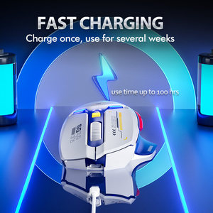 INPHIC in9 RGB chiếu sáng bluetooth không dây Chuột chơi game Chuột quang có thể sạc lại 10000dpi 6 nút tri-chế Độ Loại C có dây - Product Image 4