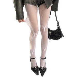 Gray Fishnet Stockings With Spider Pattern Thin Transparent Women's Leggings For Youth 18-40 Years Old - Product Image 5