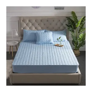 Gewatteerd Laken Effen Kleur Matras Beschermhoes Vaste Bedsprei Set Dekbed Voorzien Bed Hoes