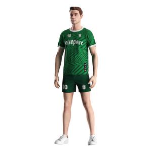 Uniforme de Fútbol Personalizado Transpirable de Diseño Moderno para Hombre, Conjunto de Dos Piezas de Camiseta y Pantalones Cortos Verdes para Jugadores - Product Image 5