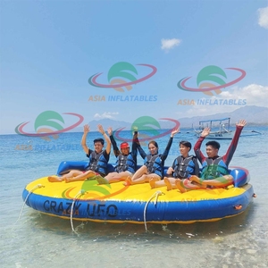 Barco de <span class=keywords><strong>remolque</strong></span> de agua Crazy UFO inflable remolcable deportes acuáticos giratorio volador inflable discoteca barco - Product Image 3