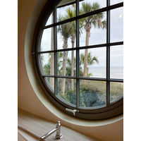 Ventana Redonda de Aluminio con Diseño Abatible y Doble Vidrio Templado para el Hogar