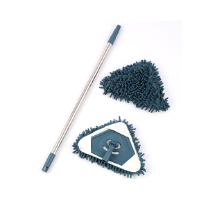 Microfibra ciniglia triangolo Mop con maniglia telescopica in acciaio rettangolo palo per il vetro del soffitto di pulizia delle finestre disponibili 2 dimensioni - Product Image 4