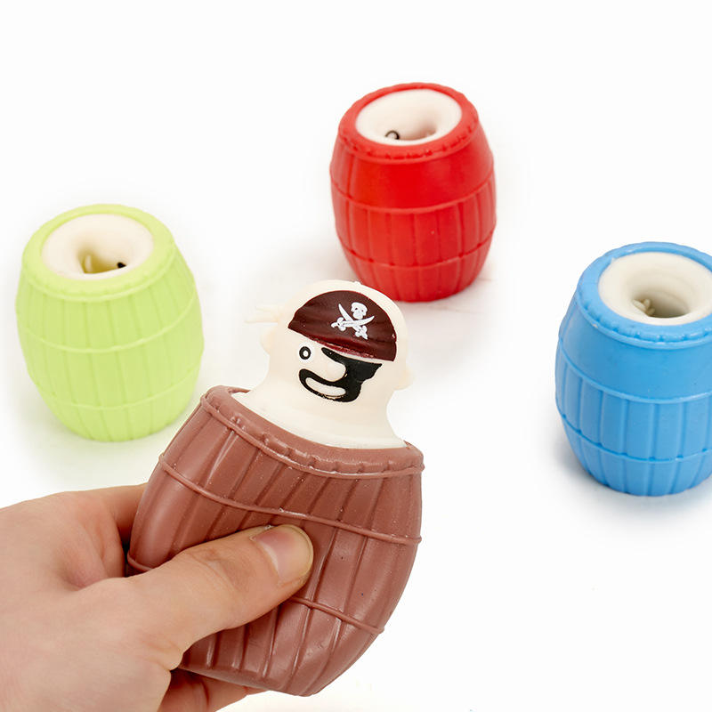 New Wholesale TPR Material Strange Squeeze Pirate Bucket Pinch Happy Vent Doll Children Squeeze Prank Vent Fidget Toy
