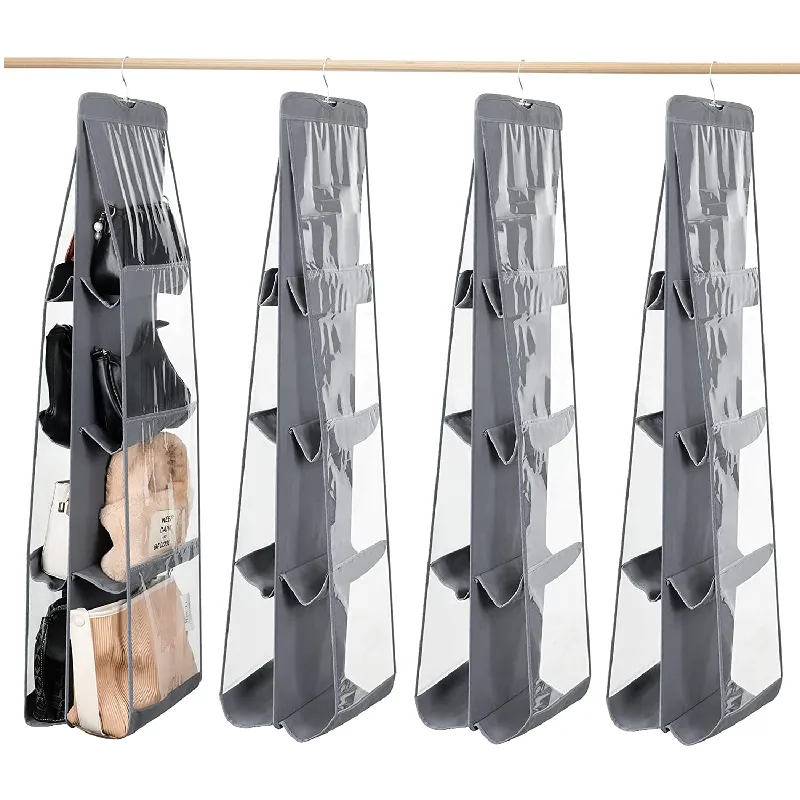 Easy Mount Foldable 3-Shelf Hanging Closet Wardrobe Storage Shelves Clothes Handbag Shoes Accessories Storage