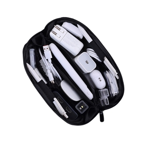 Bolsa Organizadora de Cables de Cuero PU, Estuche de Almacenamiento Portátil <span class=keywords><strong>para</strong></span> Viajes, <span class=keywords><strong>para</strong></span> Cargador, Banco de Energía, Accesorios Tecnológicos - Product Image 2