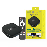 Onn Android 14 4K Quad Core Smart TV Box Konektivitas 5G 2GB RAM Set-Top Box dengan Remote Suara untuk Pemutar Media Streaming