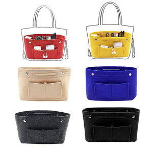 Customization Felt <strong>Handbag</strong> Organizer Luxury Purse Bag <strong>Insert</strong> Travel Cosmetic Bags Machine Cosmetic Bag Large Capacity Storage - Product Image 3