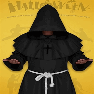 زي راهب من العصور الوسطى للهالوين، عباءة تنكرية للعروض، زي رجالي للبالغين مصنوع من البوليستر الساتان 100٪، زي للتلفزيون والأفلام - Product Image 5