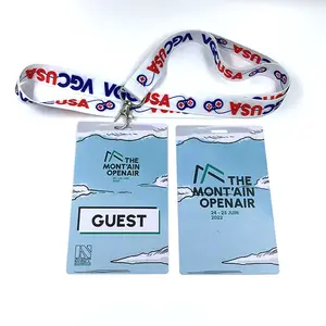 Custom Design Plastic Event Id Badge Card entry Pass Card Access Control Id Badge Rfid Card Holder Lanyard