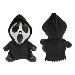 Usine de vente de nouveaux jouets en peluche doux et ravissants cadeaux surprise de la mort, vente de jouets en peluche de visage fantôme Halloween.