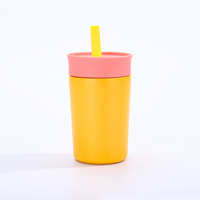 Mug à café portable en acier inoxydable 304, petite tasse isotherme avec paille pour glaces et boissons chaudes