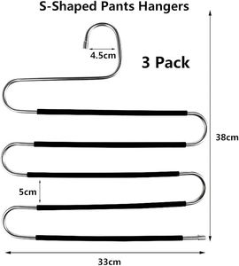 Cintres organisateurs de vêtements carrés <span class=keywords><strong>en</strong></span> métal brillant, antidérapants, légers et durables pour pantalons, jeans, écharpes, cravates, gain de place dans le placard - Product Image 2