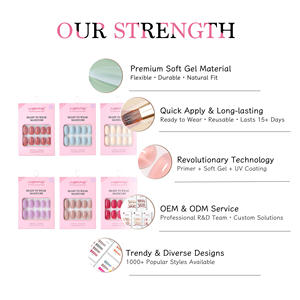 AIERFEI 30 pièces de <span class=keywords><strong>faux</strong></span> <span class=keywords><strong>ongles</strong></span> ovales à presser, couleur unie, <span class=keywords><strong>gel</strong></span> souple, <span class=keywords><strong>faux</strong></span> <span class=keywords><strong>ongles</strong></span>, logo personnalisé, <span class=keywords><strong>prix</strong></span> de gros, <span class=keywords><strong>ongles</strong></span> réutilisables - Product Image 5