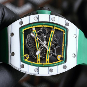 Reloj Mecánico Automático de Lujo para Hombre, con Caja de Fibra de Carbono en Forma de Barril, Correa de Goma, Resistente al Agua, Deportivo - Product Image 2