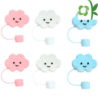 OKSILICONE Cache-paille en silicone de qualité alimentaire, anti-poussière, motif nuage, breloques 3D pour pailles de gobelets Stanley, accessoires pour tasses Stanley