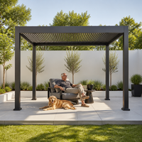Pergola en aluminium haut de gamme, raffinée, robuste, élégante, durable, sans entretien, avec persiennes, pour l'aménagement urbain et le confort domestique