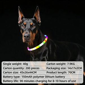 <span class=keywords><strong>Collar</strong></span> de Perro de Encaje de Plástico LED Recargable, Multicolor, Brillante, Impermeable, con Patrón de Leopardo, Luz de Seguridad Nocturna para Mascotas, para Todas las Estaciones - Product Image 2