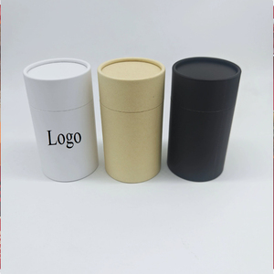 Caja de Regalo Cosmética de Lujo con Impresión Personalizada, Empaque Cilíndrico para Alimentos, Té, Café, Velas, Tubo de Papel Negro, Tubo de Cartón Kraft - Product Image 1