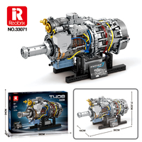 Kit de briques de moteur turbofan d'avion T408, modèle de construction motorisé 1/4 avec structure interne exposée pour exposition d'ingénierie et cadeau