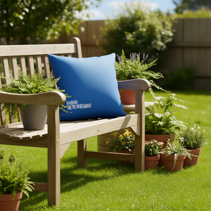 Cojín Cuadrado para Exteriores de Tela Oxford Azul, Resistente al Agua, Lavable a Máquina, para Jardín, para Todas las Estaciones - Product Image 2