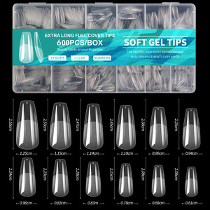 600pcs No-<b>File</b> Full Matte Ballerina Soft Gel Nail Tips, Thin Press-On Nail Extensions for Salon Nail Art Wholesale - Product Image 4