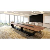 Grands Funiture - Table de conférence en bois haut de gamme, grande, moderne, rectangulaire, pour usage commercial, ensemble table et chaises pour 8 à 20 personnes