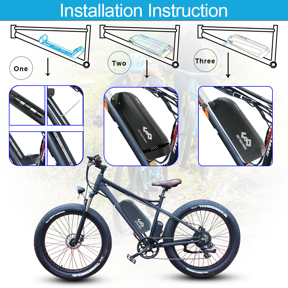ハイロング 36V 14Ah リチウムイオン電動バイクバッテリー 365*90*103mm